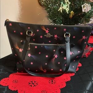 Coach Black and Pink Star Tote